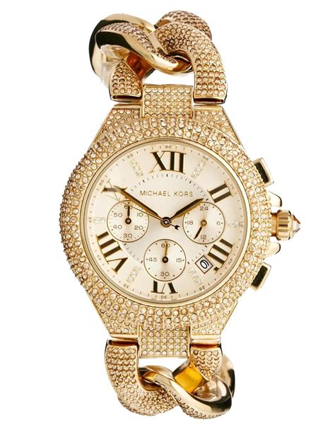 michael kors womens watch gold box|Michael Kors camille gold watch.